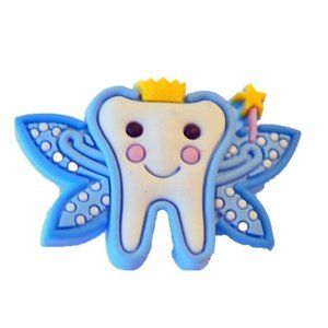Dentist Blue Tooth Fairy with Wings Shoe Charm for Crocs Clogs
